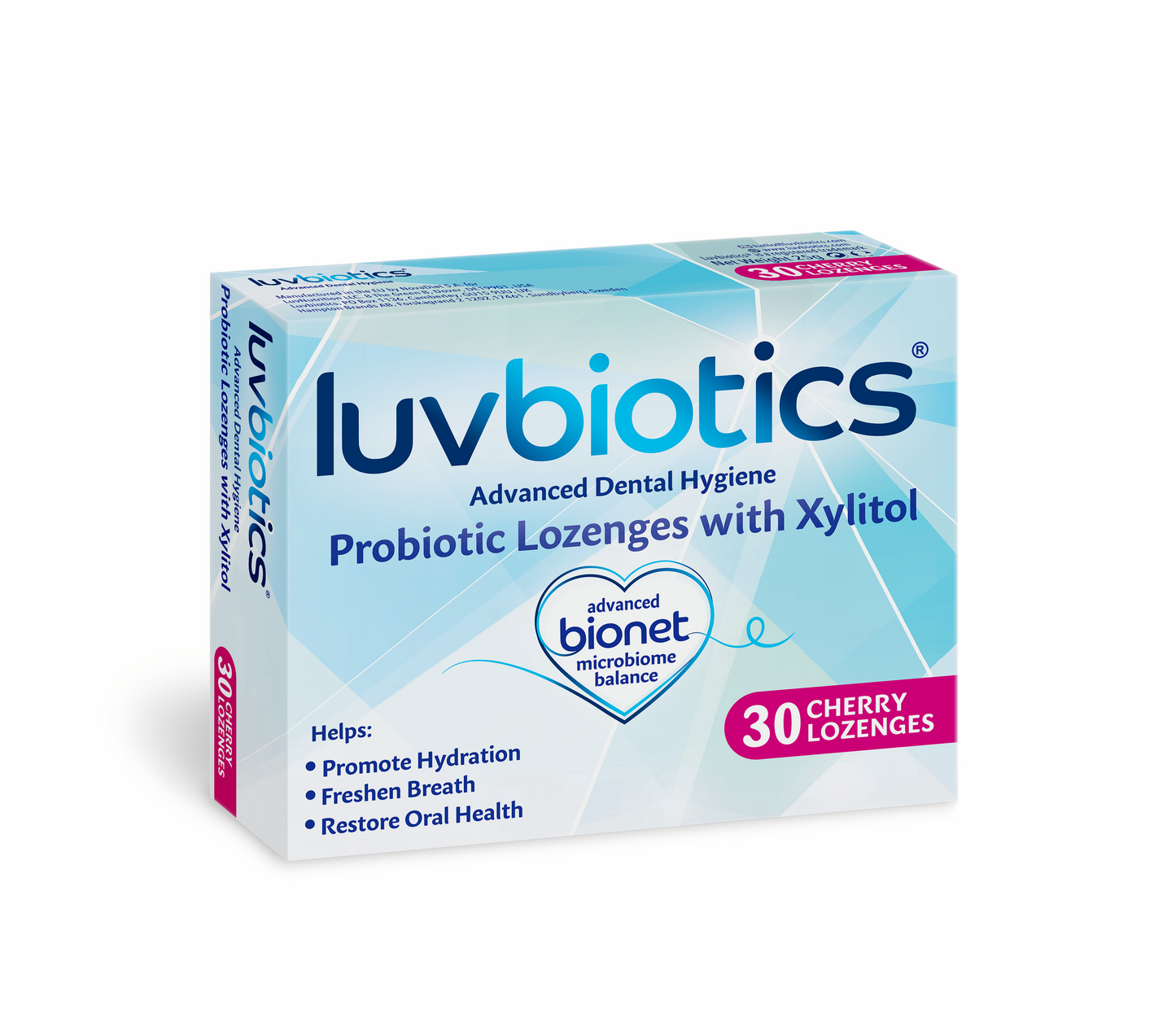 Luv Biotics Cherry Lozenges with Oral Probiotics, Xylitol & Aloe Vera – 30 Lozenges