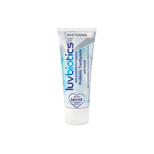 Luv Biotics Whitening Toothpaste with Oral Probiotics, Xylitol, & Aloe Vera – 75ml