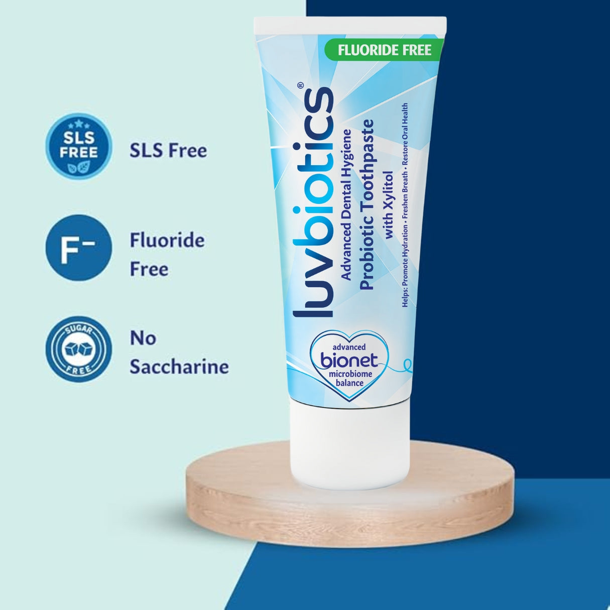 Luv Biotics Fluoride Free Toothpaste with Oral Probiotics, Xylitol & Aloe Vera – 75ml