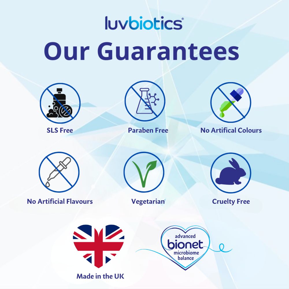 Luv Biotics Fluoride Free Whitening Toothpaste with Oral Probiotics, Xylitol & Aloe Vera – 75ml