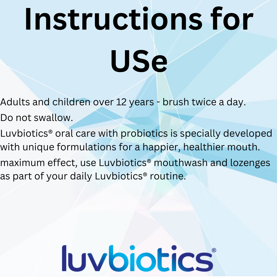 Luv Biotics Fluoride Free Whitening Toothpaste with Oral Probiotics, Xylitol & Aloe Vera – 3 x 75ml