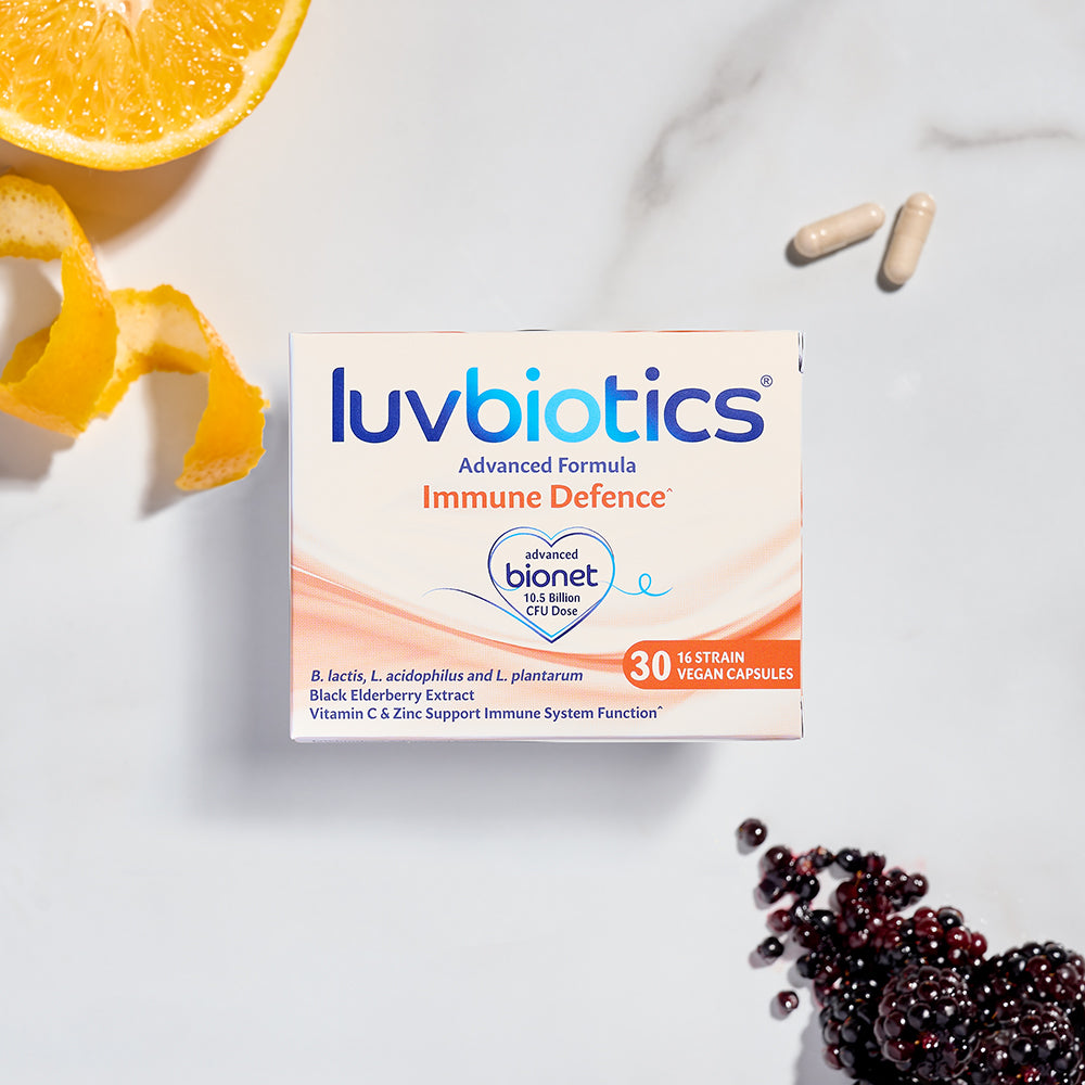 Luvbiotics Immune Defence Supplements with Probiotics – 30 Vegan Capsules