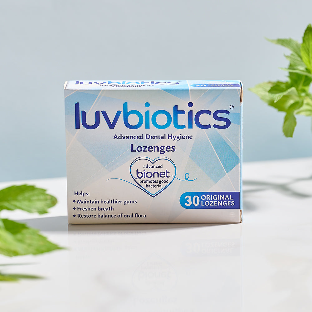 Luv Biotics Original Mint Lozenges with Oral Probiotics, Xylitol & Aloe Vera – 3 x 30 Lozenges