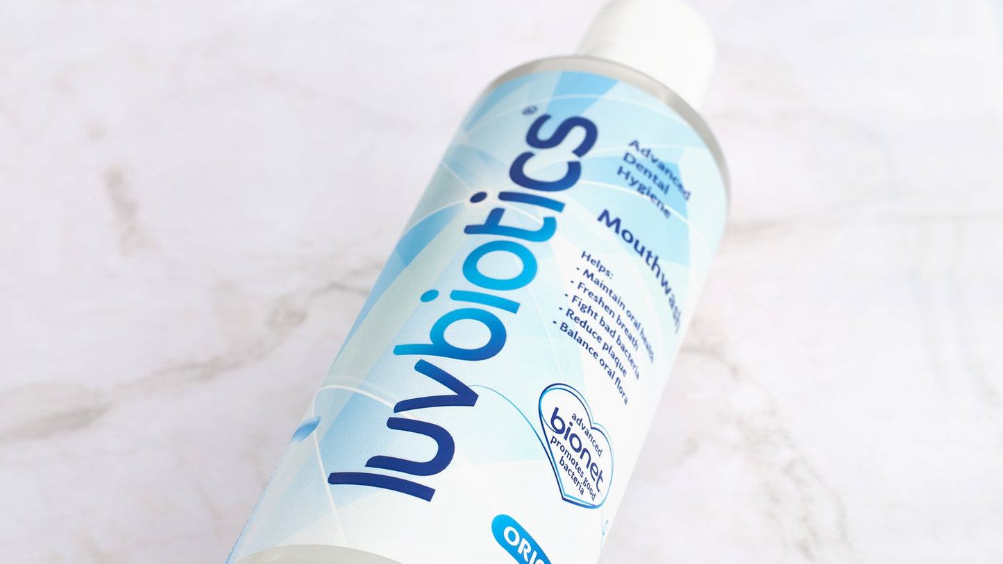 Luv Biotics Original Mouthwash with Oral Probiotics, Xylitol & Aloe Vera - 500ml