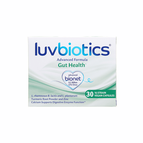 Luvbiotics Gut Health Supplements with Probiotics - 30 Vegan Capsules