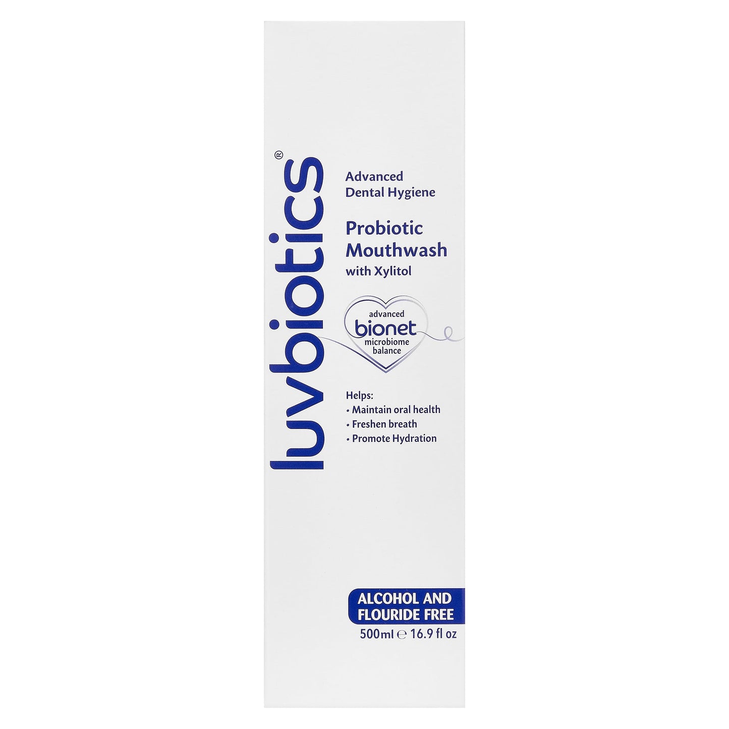 Luv Biotics Alcohol & Fluoride Free Mouthwash with Oral Probiotics, Xylitol & Aloe Vera – 500 ml