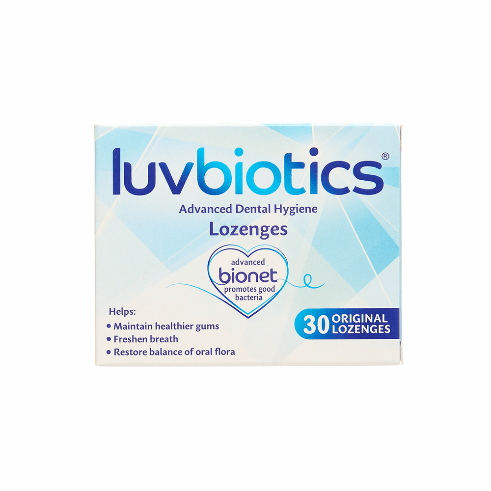 Luv Biotics Original Mint Lozenges with Oral Probiotics, Xylitol & Aloe Vera – 30 Lozenges