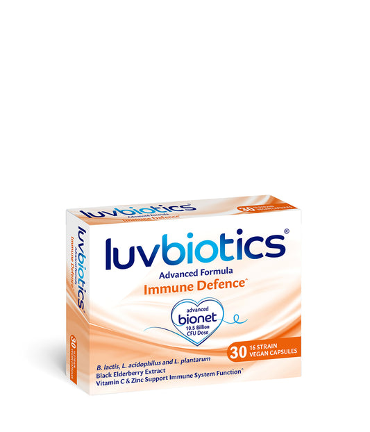 Luvbiotics Immune Defence Supplements with Probiotics – 30 Vegan Capsules