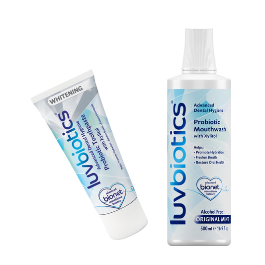Luvbiotics Advanced Dental Hygiene With Probiotics Whitening Toothpaste and Mouthwash Kit