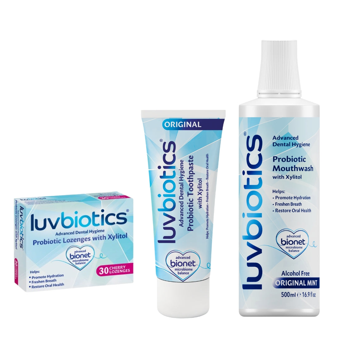 Luvbiotics Advanced Dental Hygiene With Probiotics Original Kit with Cherry Lozenges