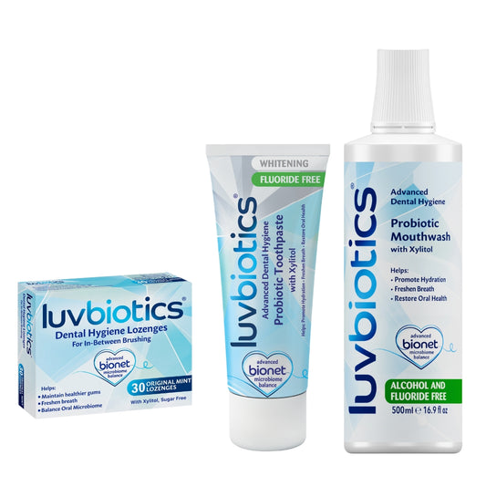 Luvbiotics Advanced Dental Hygiene With Gentle Fluoride Free Whitening Kit