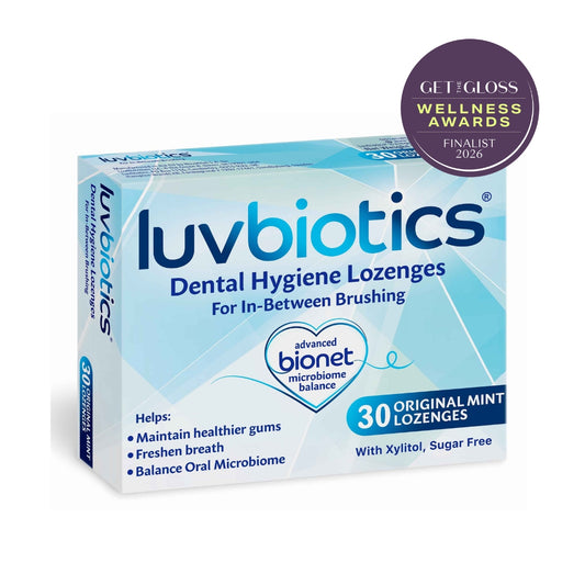 Luv Biotics Original Mint Lozenges with Oral Probiotics, Xylitol & Aloe Vera – 30 Lozenges
