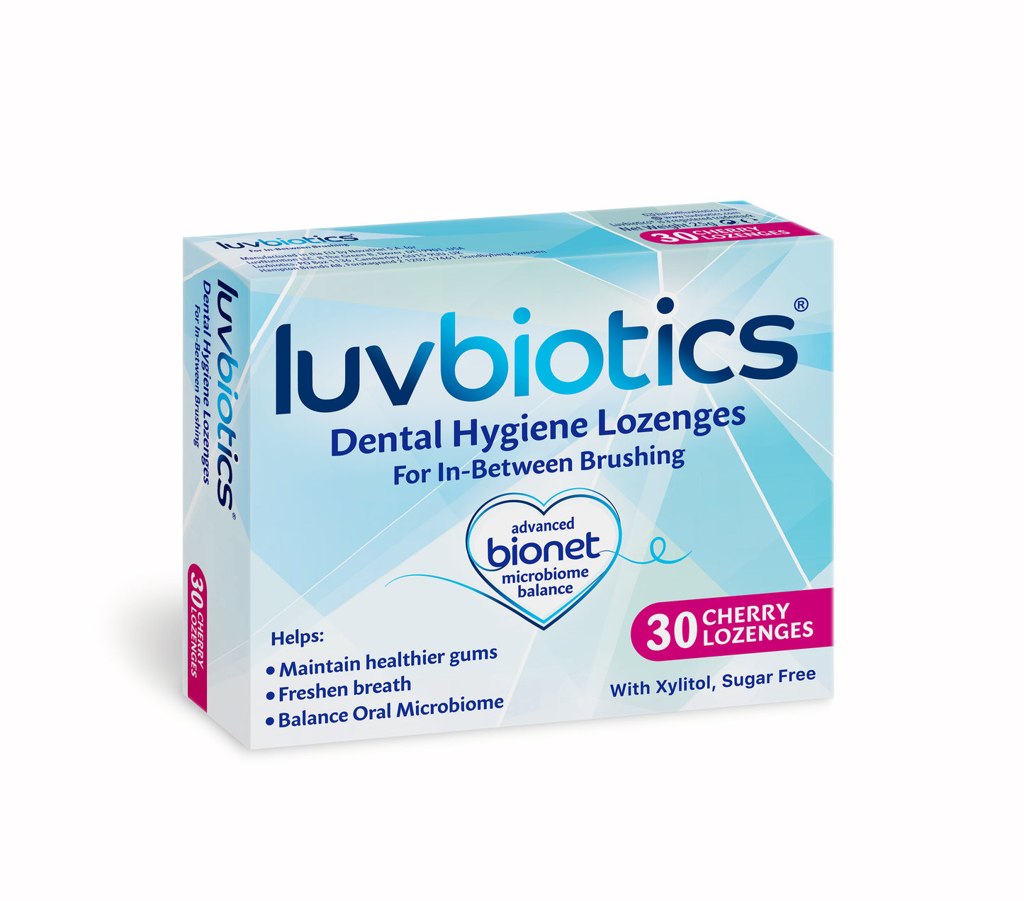 Luv Biotics Cherry Lozenges with Oral Probiotics, Xylitol & Aloe Vera – 30 Lozenges