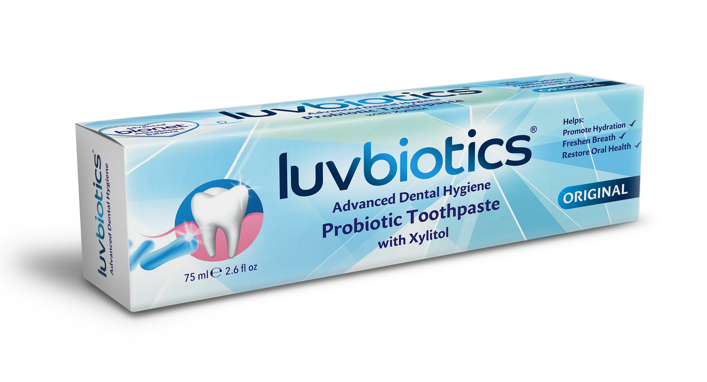 Luv Biotics Original Toothpaste with Oral Probiotics, Xylitol & Aloe Vera – 75ml