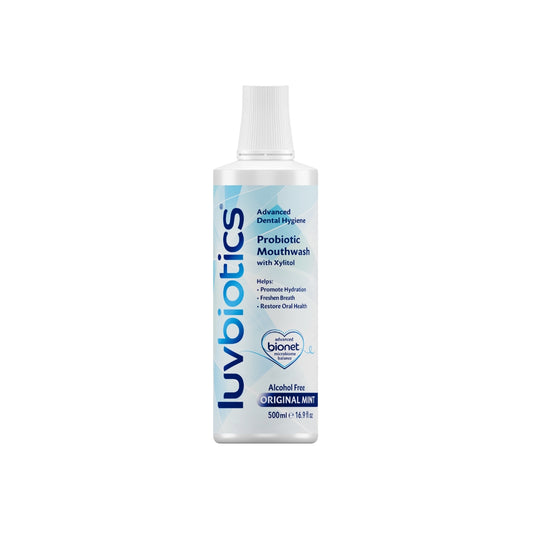 Luv Biotics Original Mouthwash with Oral Probiotics, Xylitol & Aloe Vera - 500ml