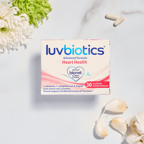 Luvbiotics Heart Health Supplements with Probiotics - 30 Vegan Capsules
