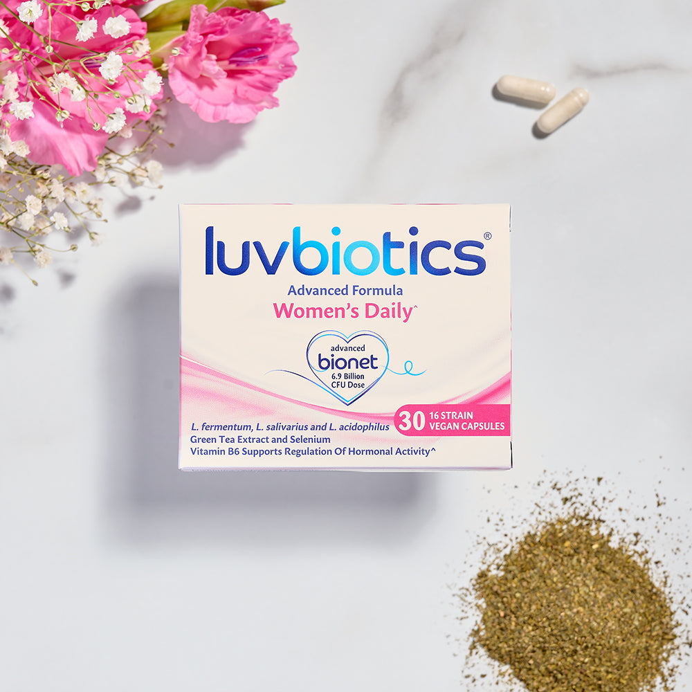 Luvbiotics Women's Daily Supplements with Probiotics – 30 Vegan Capsules