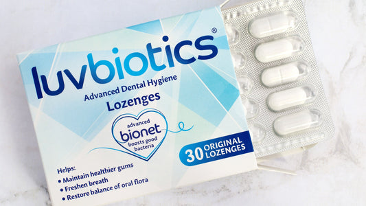 Luv Biotics Original Mint Lozenges with Oral Probiotics, Xylitol & Aloe Vera – 30 Lozenges