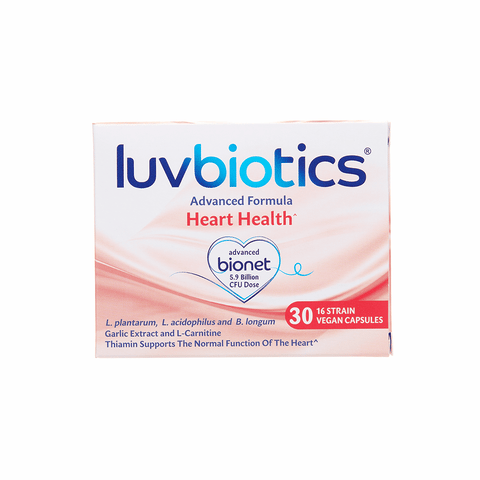 Luvbiotics Heart Health Supplements with Probiotics - 30 Vegan Capsules