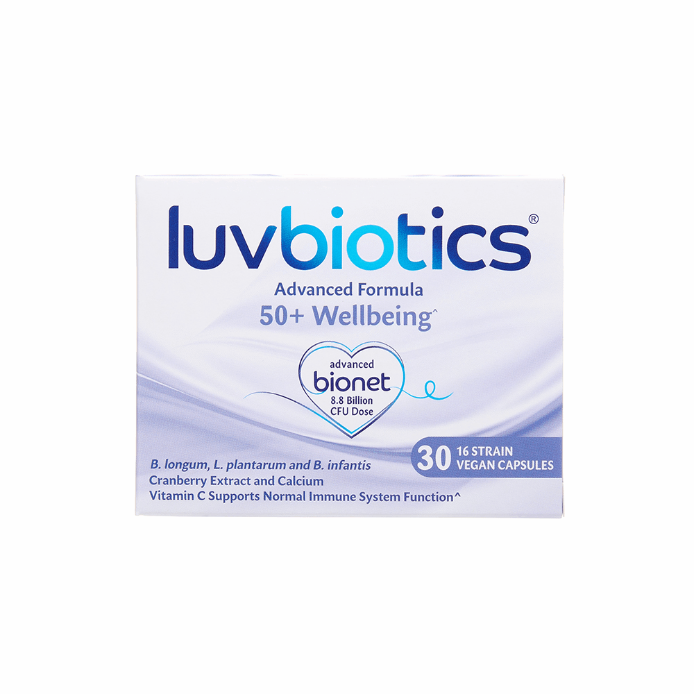 Luvbiotics 50+ Wellbeing Supplements with Probiotics – 30 Vegan Capsules