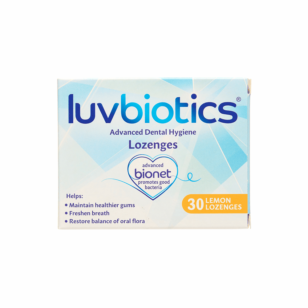 Luv Biotics Lemon Lozenges with Oral Probiotics, Xylitol & Aloe Vera – 30 Lozenges