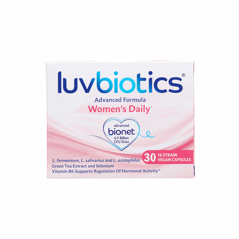 Luvbiotics Women's Daily Supplements with Probiotics - 30 Vegan Capsules
