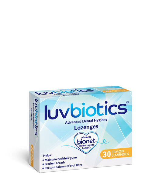 Luv Biotics Lemon Lozenges with Oral Probiotics, Xylitol & Aloe Vera - 30 Lozenges