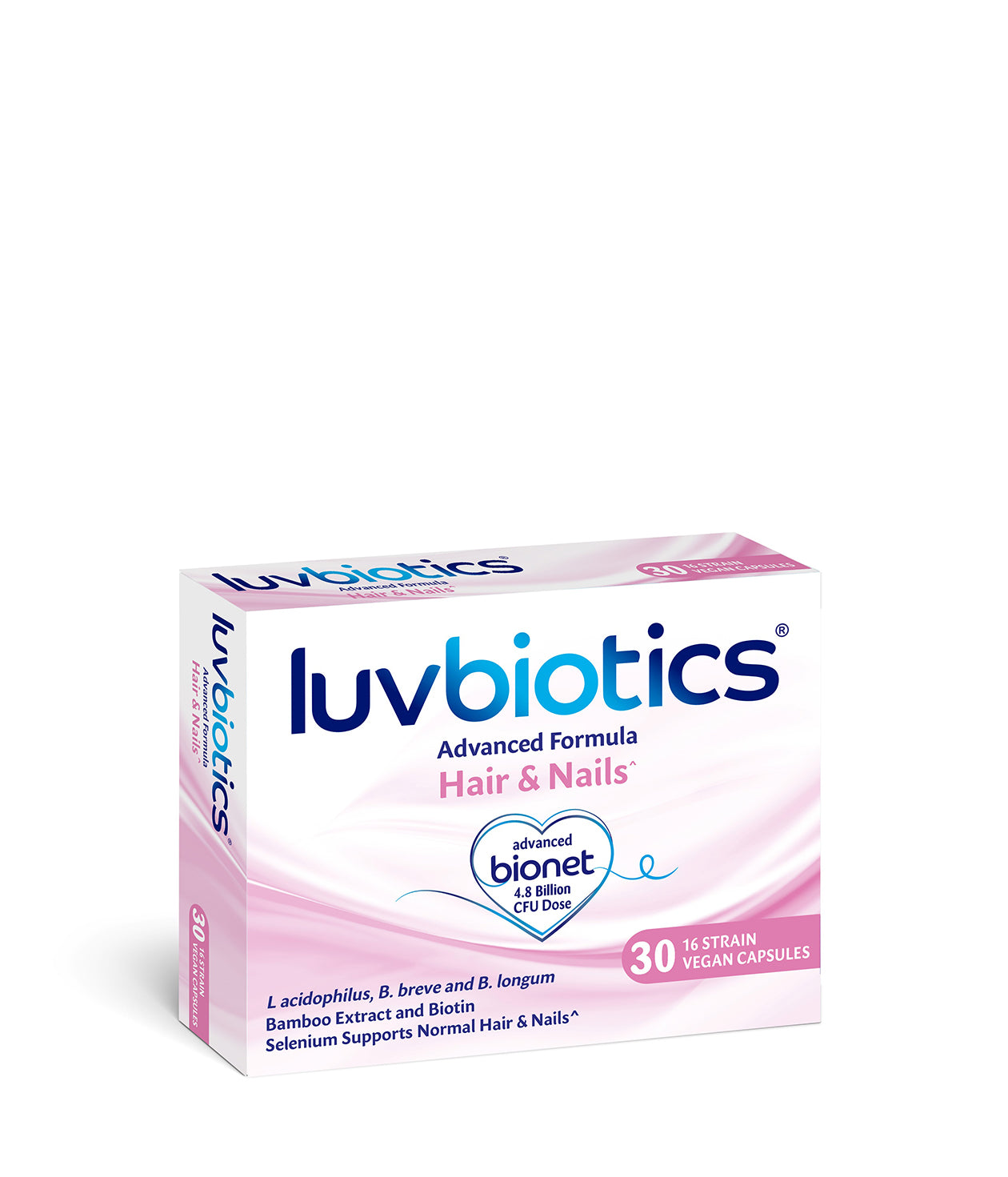 Luvbiotics Hair and Nails Supplements with Probiotics – 30 Vegan Capsules